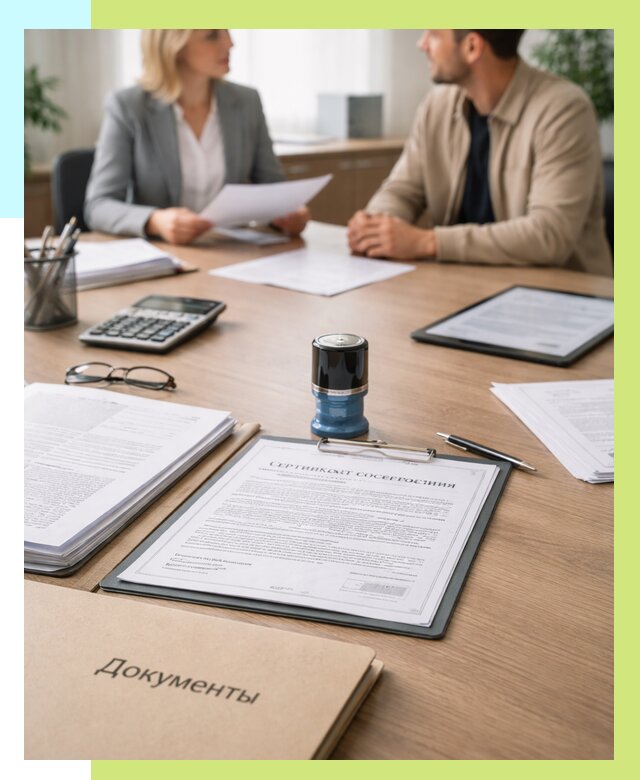 Сертификат соответствия на продукцию в Пыти-Яхах от 15260 р.|Алешин-Пть