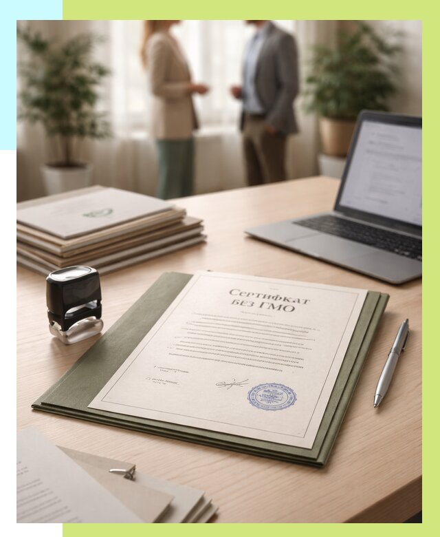 Сертификат без ГМО в Пыти-Яхах от 7630 р. оформить срочно Алешин-Пть